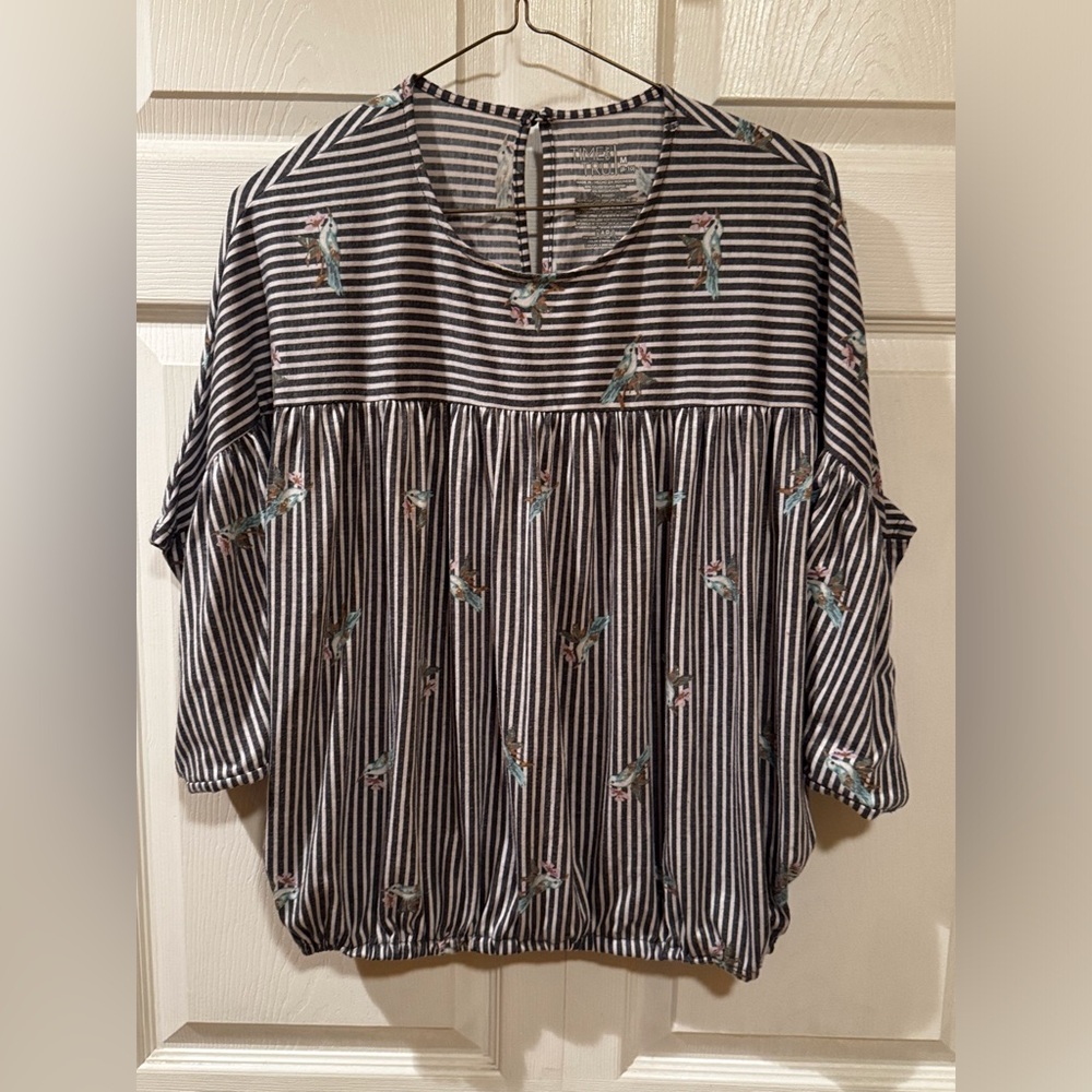 Striped Black and White Women's Top